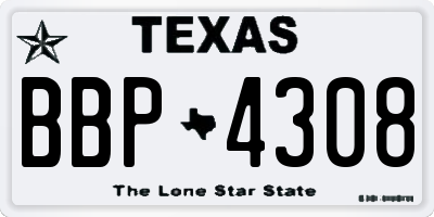 TX license plate BBP4308