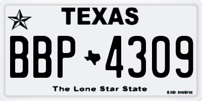 TX license plate BBP4309