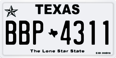 TX license plate BBP4311