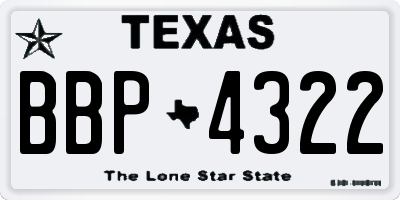 TX license plate BBP4322