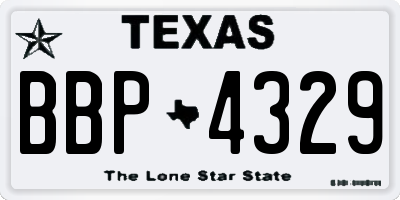 TX license plate BBP4329