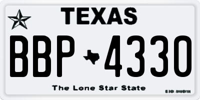 TX license plate BBP4330