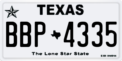 TX license plate BBP4335