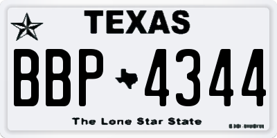 TX license plate BBP4344