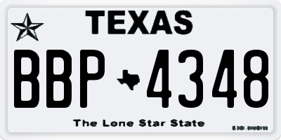 TX license plate BBP4348