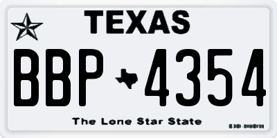 TX license plate BBP4354