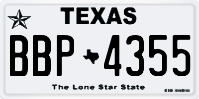 TX license plate BBP4355