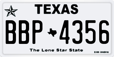 TX license plate BBP4356