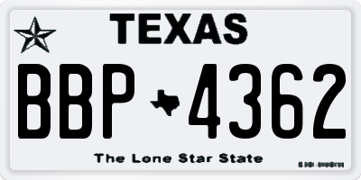 TX license plate BBP4362