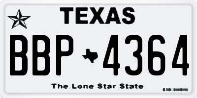 TX license plate BBP4364