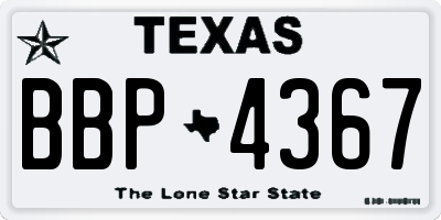 TX license plate BBP4367
