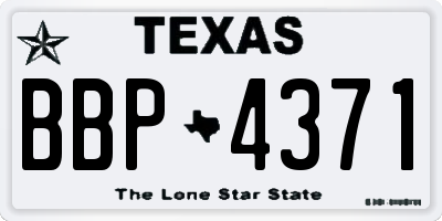 TX license plate BBP4371