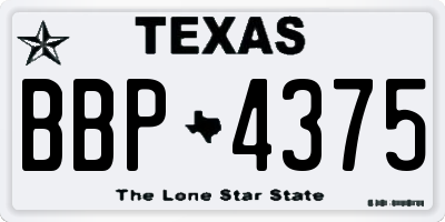 TX license plate BBP4375