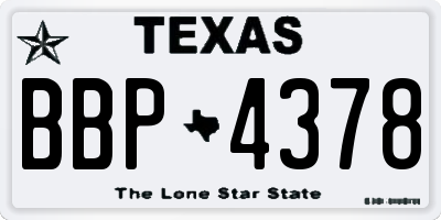 TX license plate BBP4378