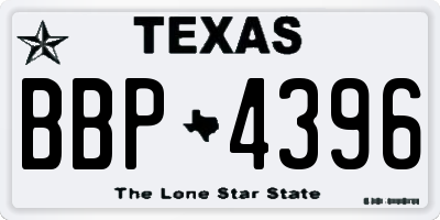 TX license plate BBP4396