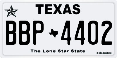 TX license plate BBP4402