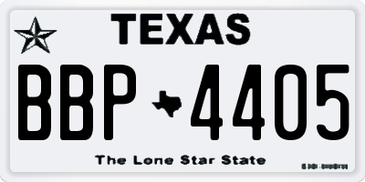 TX license plate BBP4405