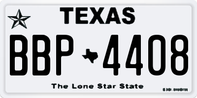TX license plate BBP4408