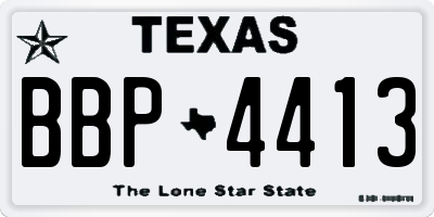 TX license plate BBP4413