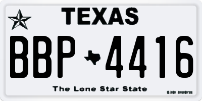 TX license plate BBP4416