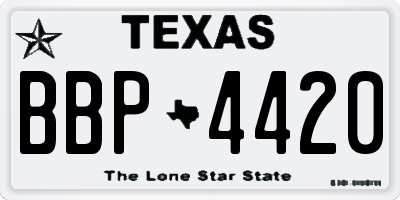 TX license plate BBP4420