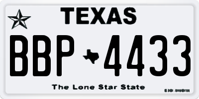 TX license plate BBP4433