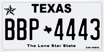 TX license plate BBP4443