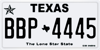 TX license plate BBP4445
