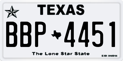 TX license plate BBP4451