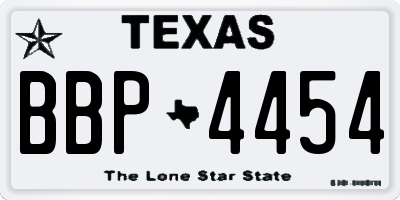 TX license plate BBP4454