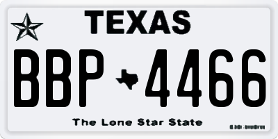TX license plate BBP4466