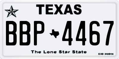 TX license plate BBP4467