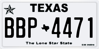 TX license plate BBP4471