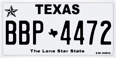 TX license plate BBP4472