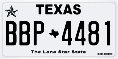 TX license plate BBP4481