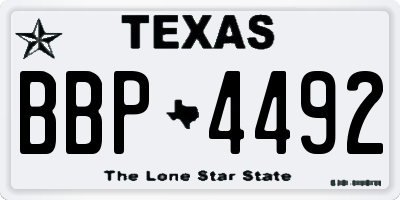 TX license plate BBP4492