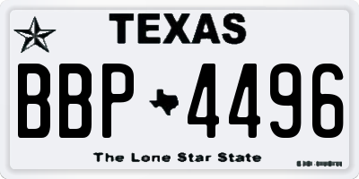 TX license plate BBP4496