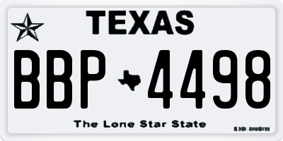 TX license plate BBP4498