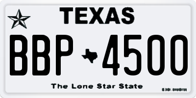 TX license plate BBP4500