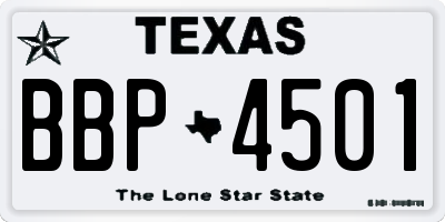 TX license plate BBP4501