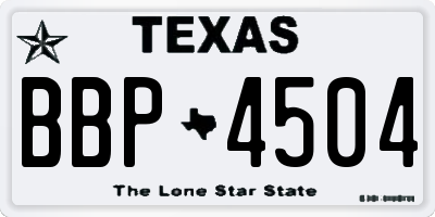 TX license plate BBP4504
