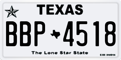 TX license plate BBP4518