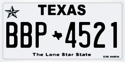 TX license plate BBP4521