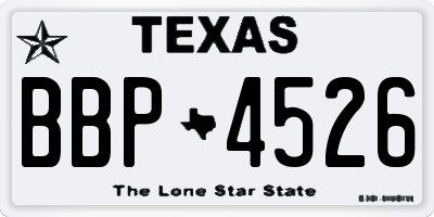 TX license plate BBP4526