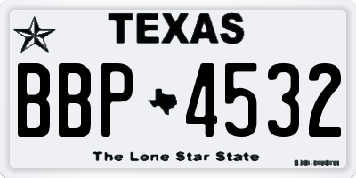 TX license plate BBP4532
