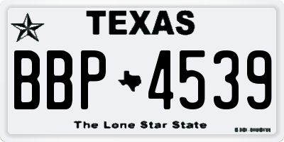 TX license plate BBP4539