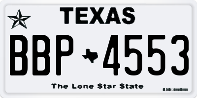 TX license plate BBP4553