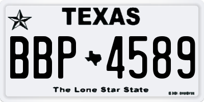 TX license plate BBP4589