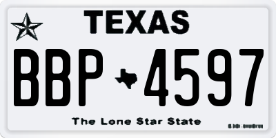 TX license plate BBP4597