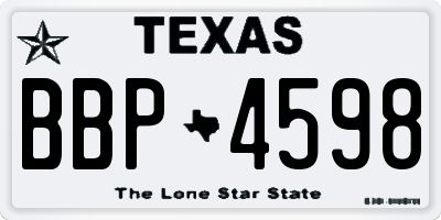 TX license plate BBP4598